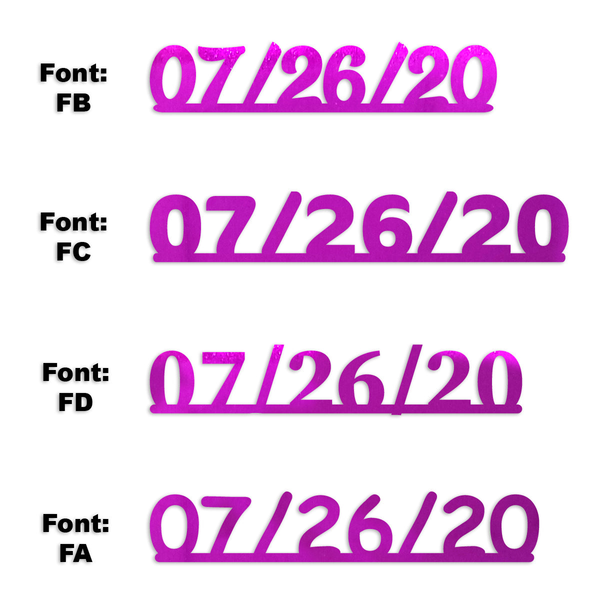 Custom-Fetti Date - 07/26/24 or 07/26/25  Fuchsia