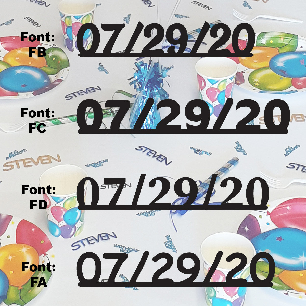 Custom-Fetti Date - 07/29/24 or 07/29/25  Black