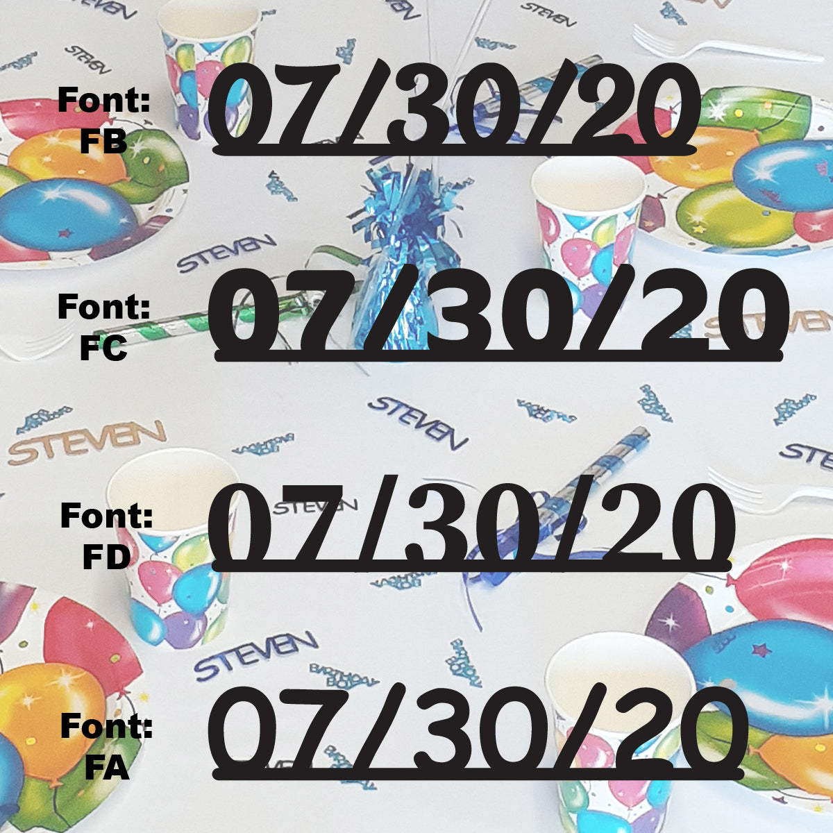 Custom-Fetti Date - 07/30/24 or 07/30/25  Black