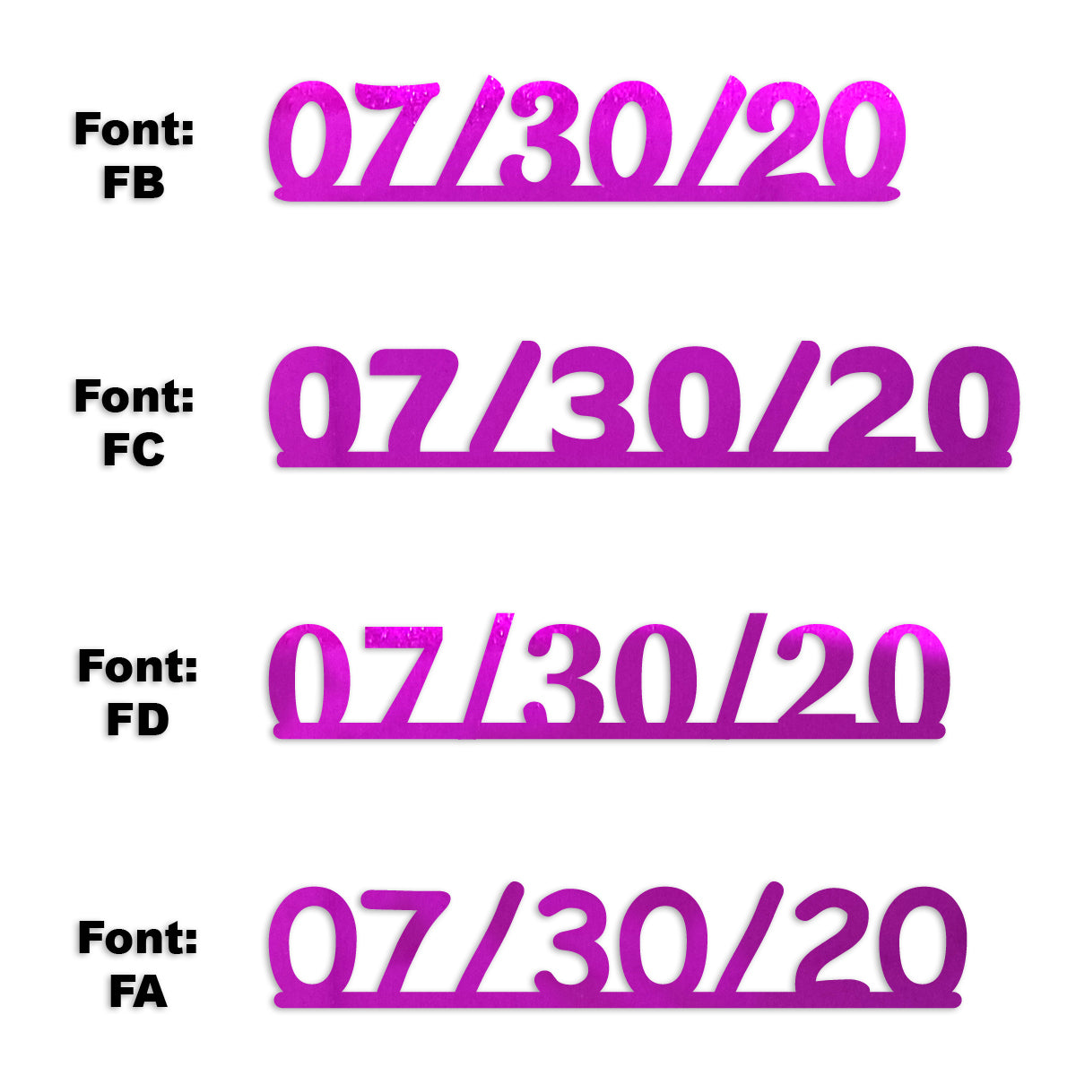 Custom-Fetti Date - 07/30/24 or 07/30/25  Fuchsia