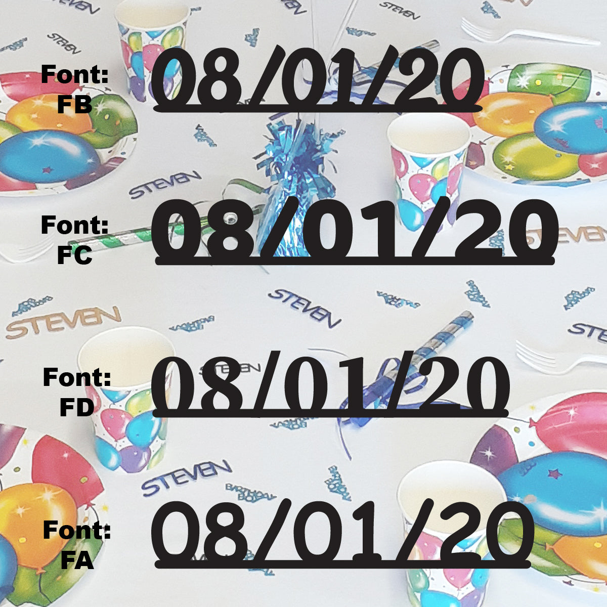 Custom-Fetti Date - 08/01/24 or 08/01/25  Black