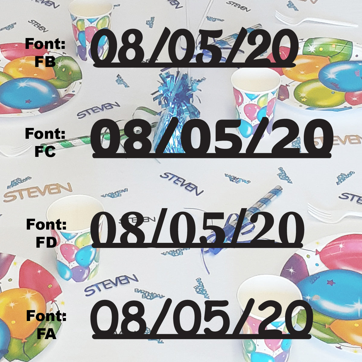 Custom-Fetti Date - 08/05/24 or 08/05/25  Black