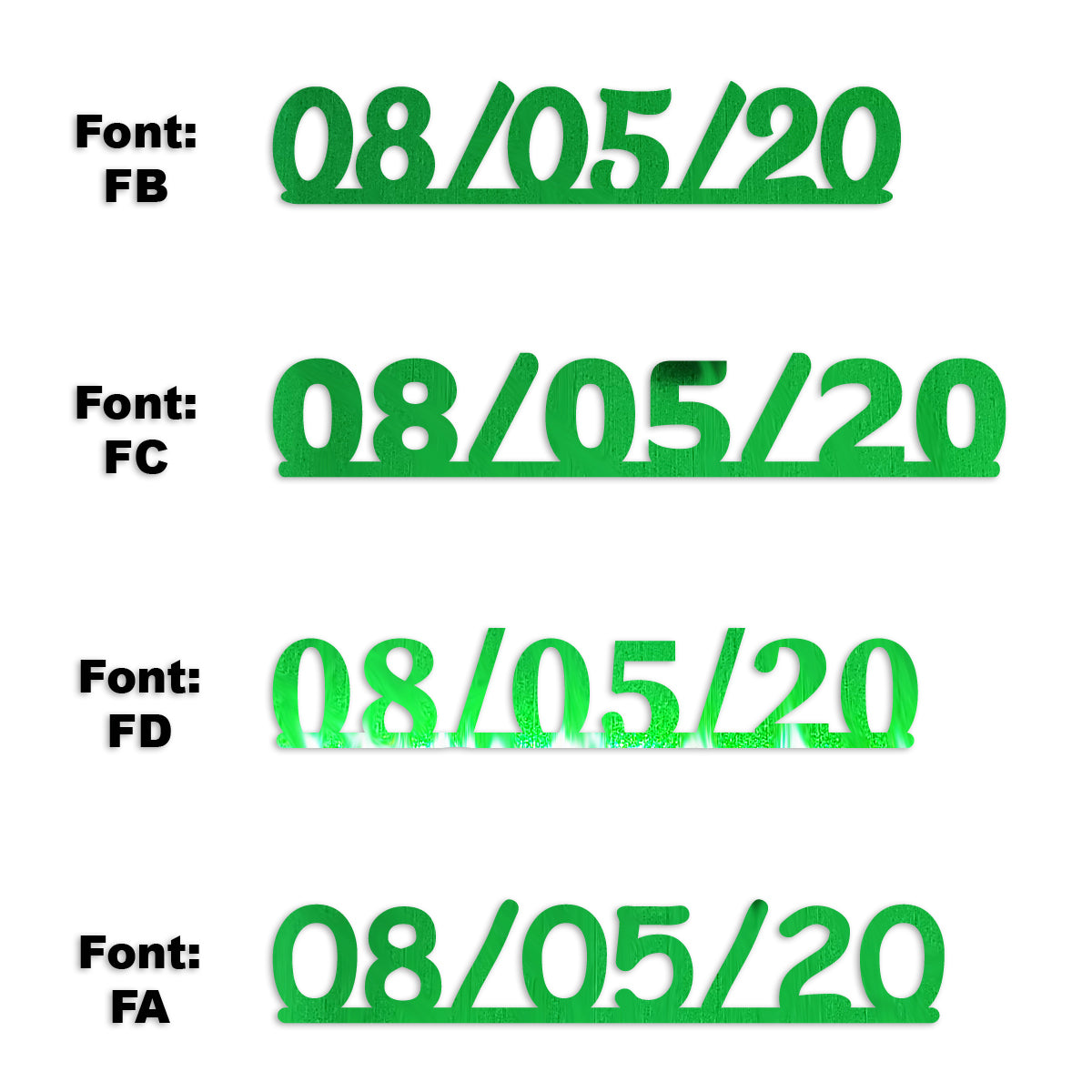 Custom-Fetti Date - 08/05/24 or 08/05/25  Green