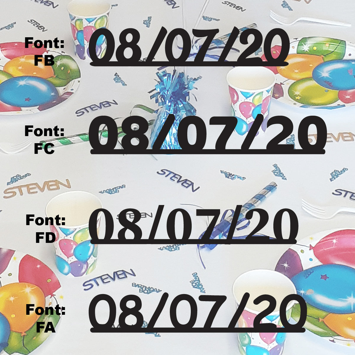 Custom-Fetti Date - 08/07/24 or 08/07/25  Black