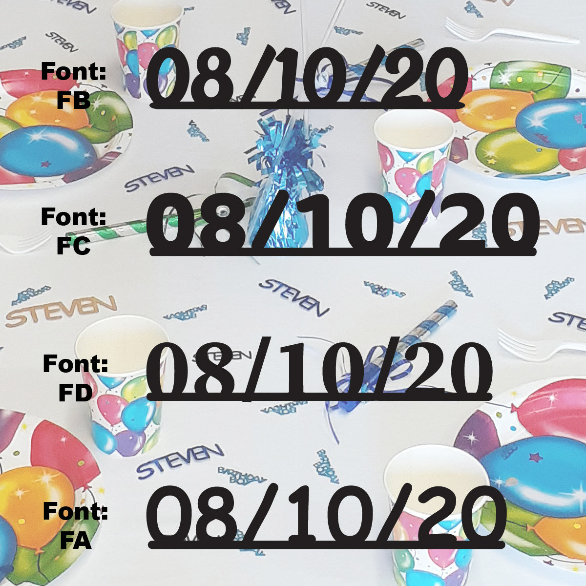 Custom-Fetti Date - 08/10/24 or 08/10/25  Black