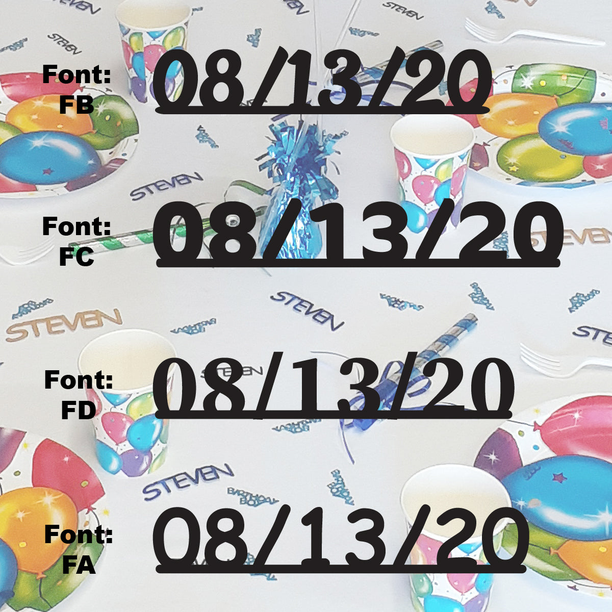 Custom-Fetti Date - 08/13/24 or 08/13/25  Black