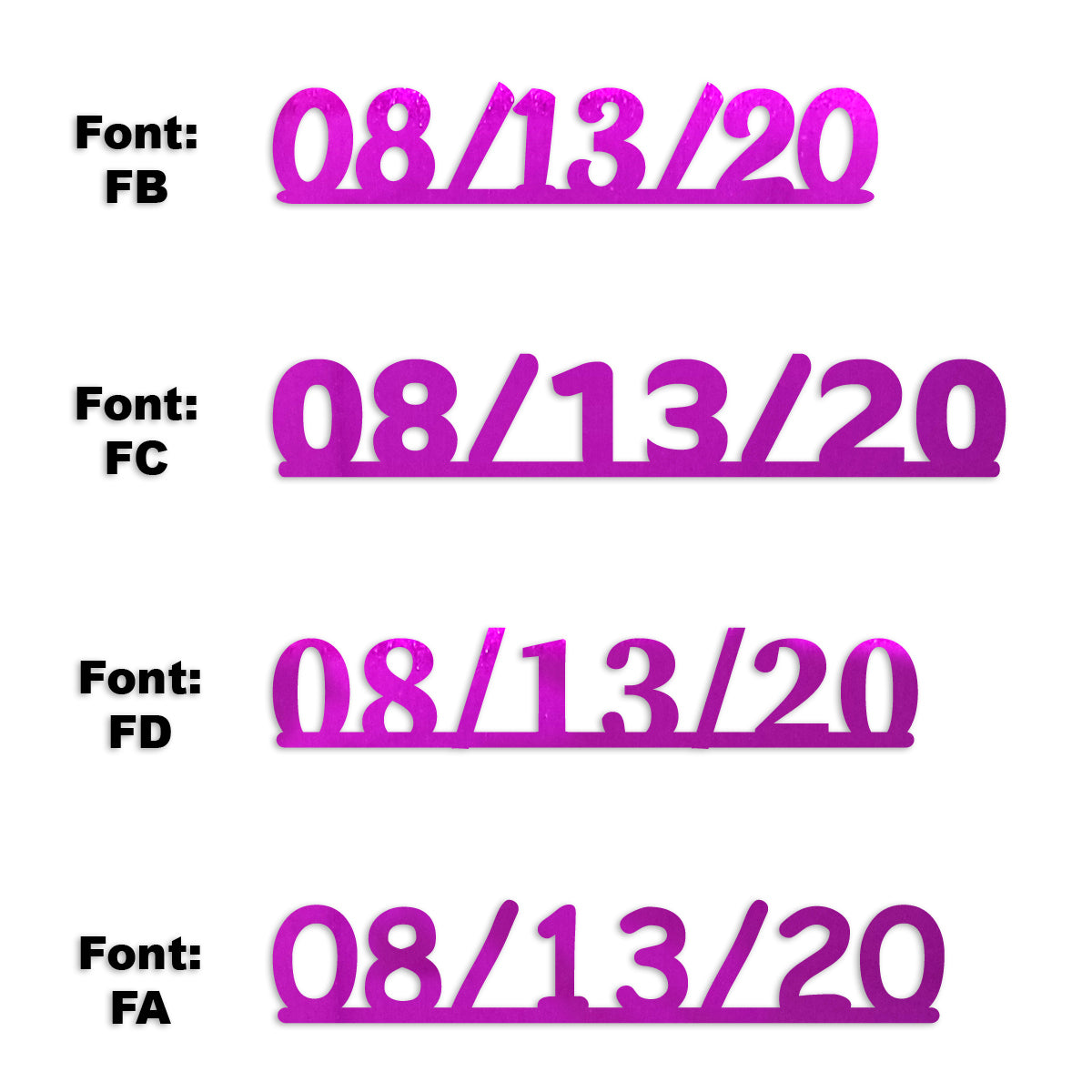 Custom-Fetti Date - 08/13/24 or 08/13/25  Fuchsia