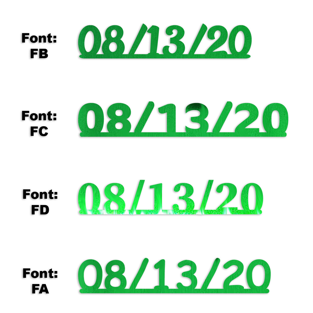 Custom-Fetti Date - 08/13/24 or 08/13/25  Green