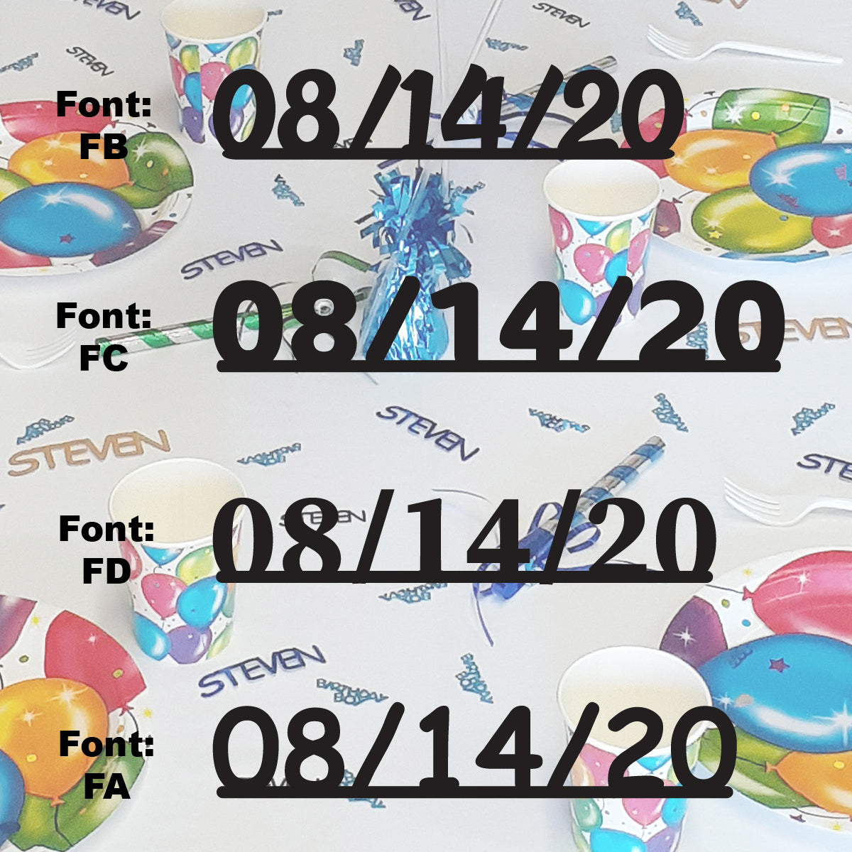 Custom-Fetti Date - 08/14/24 or 08/14/25  Black