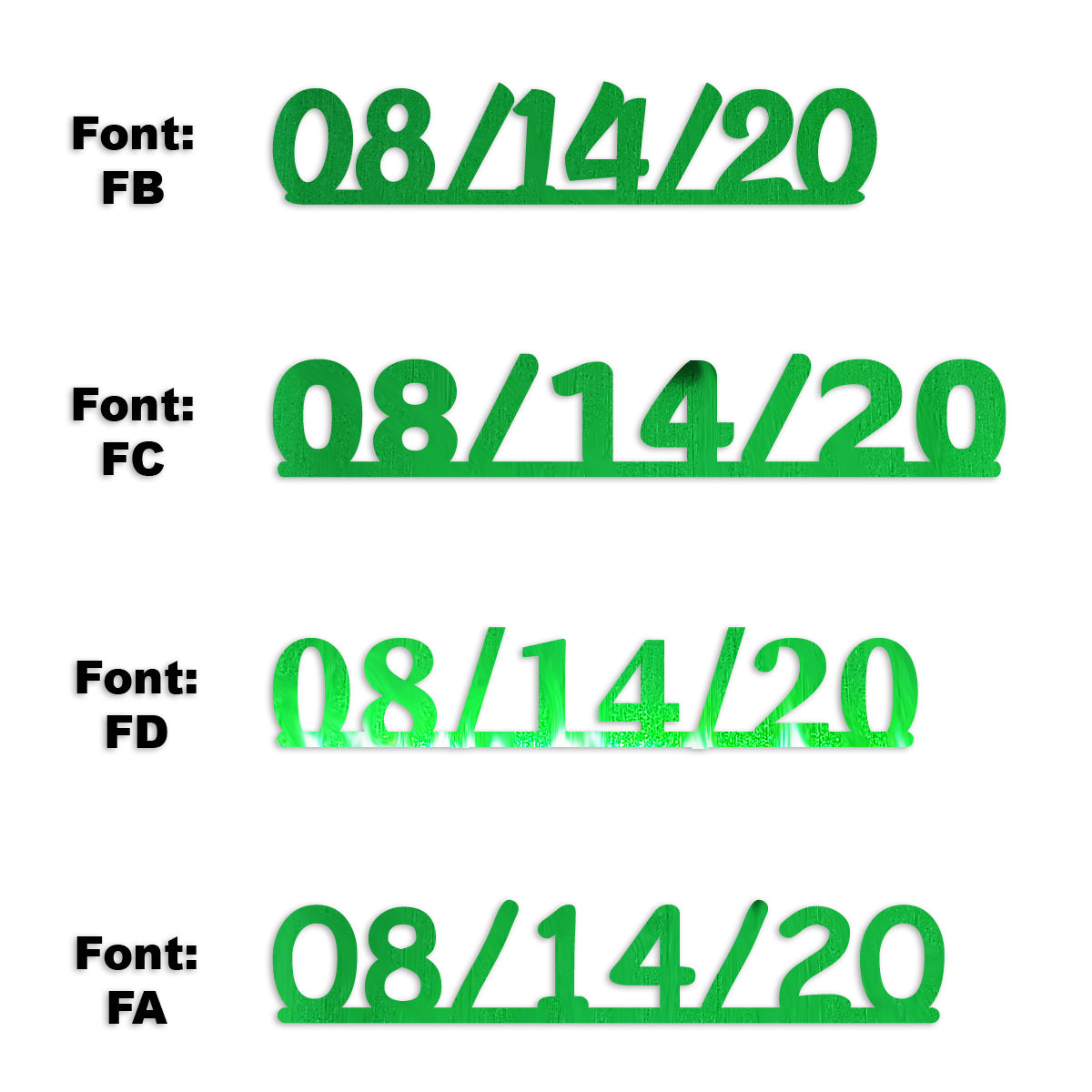 Custom-Fetti Date - 08/14/24 or 08/14/25  Green
