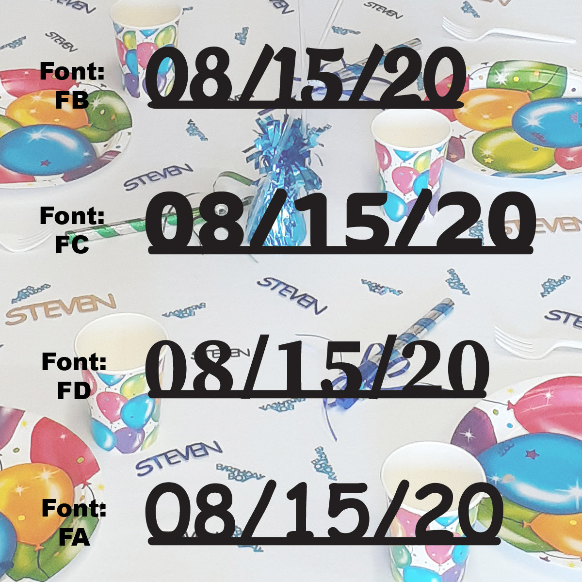 Custom-Fetti Date - 08/15/24 or 08/15/25  Black