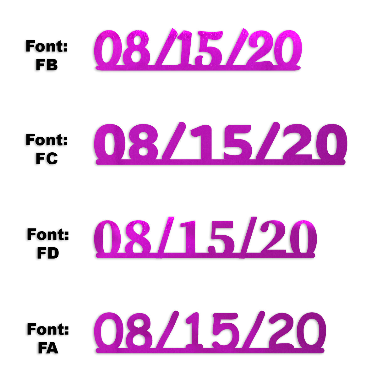 Custom-Fetti Date - 08/15/24 or 08/15/25  Fuchsia