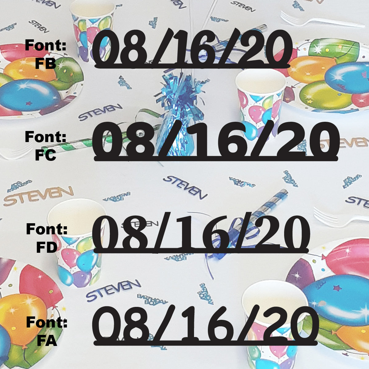 Custom-Fetti Date - 08/16/24 or 08/16/25  Black