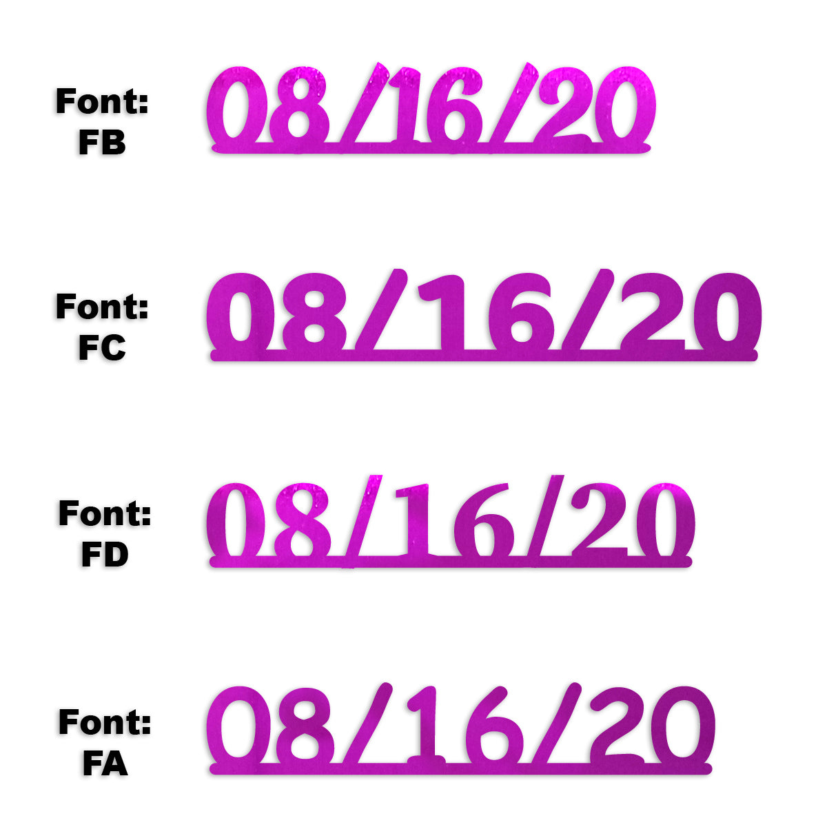 Custom-Fetti Date - 08/16/24 or 08/16/25  Fuchsia