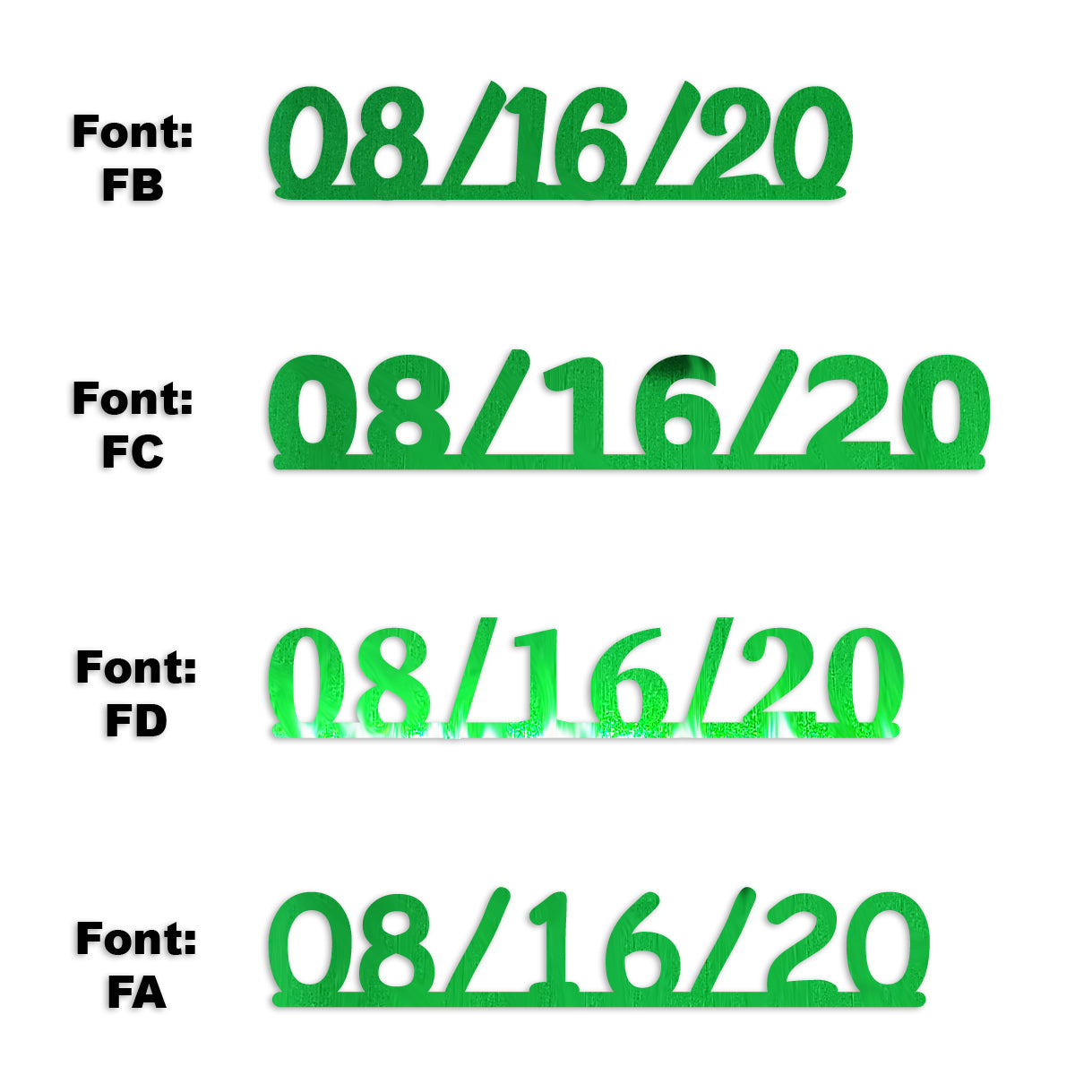Custom-Fetti Date - 08/16/24 or 08/16/25  Green