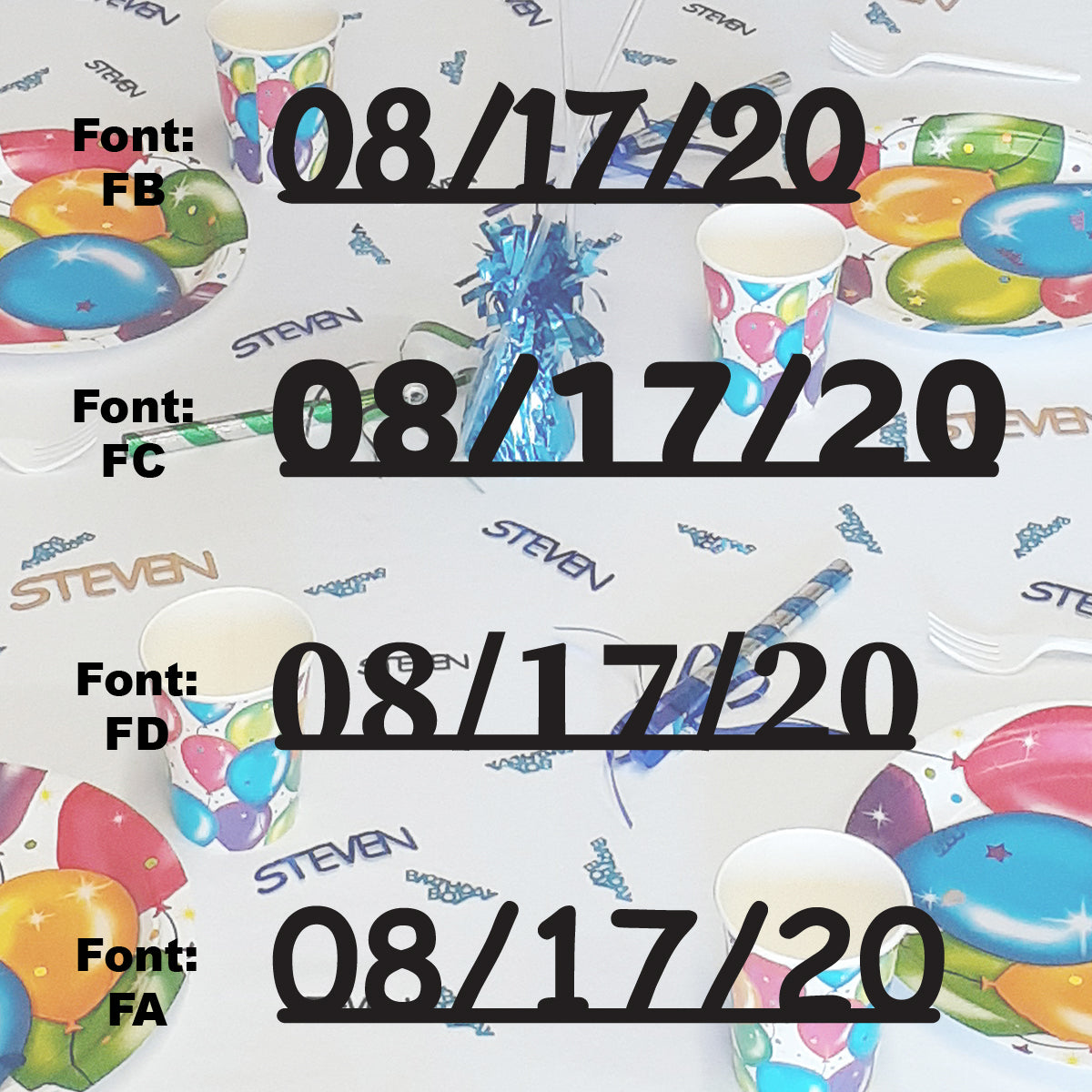 Custom-Fetti Date - 08/17/24 or 08/17/25  Black