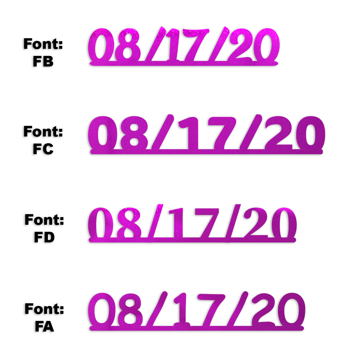Custom-Fetti Date - 08/17/24 or 08/17/25  Fuchsia