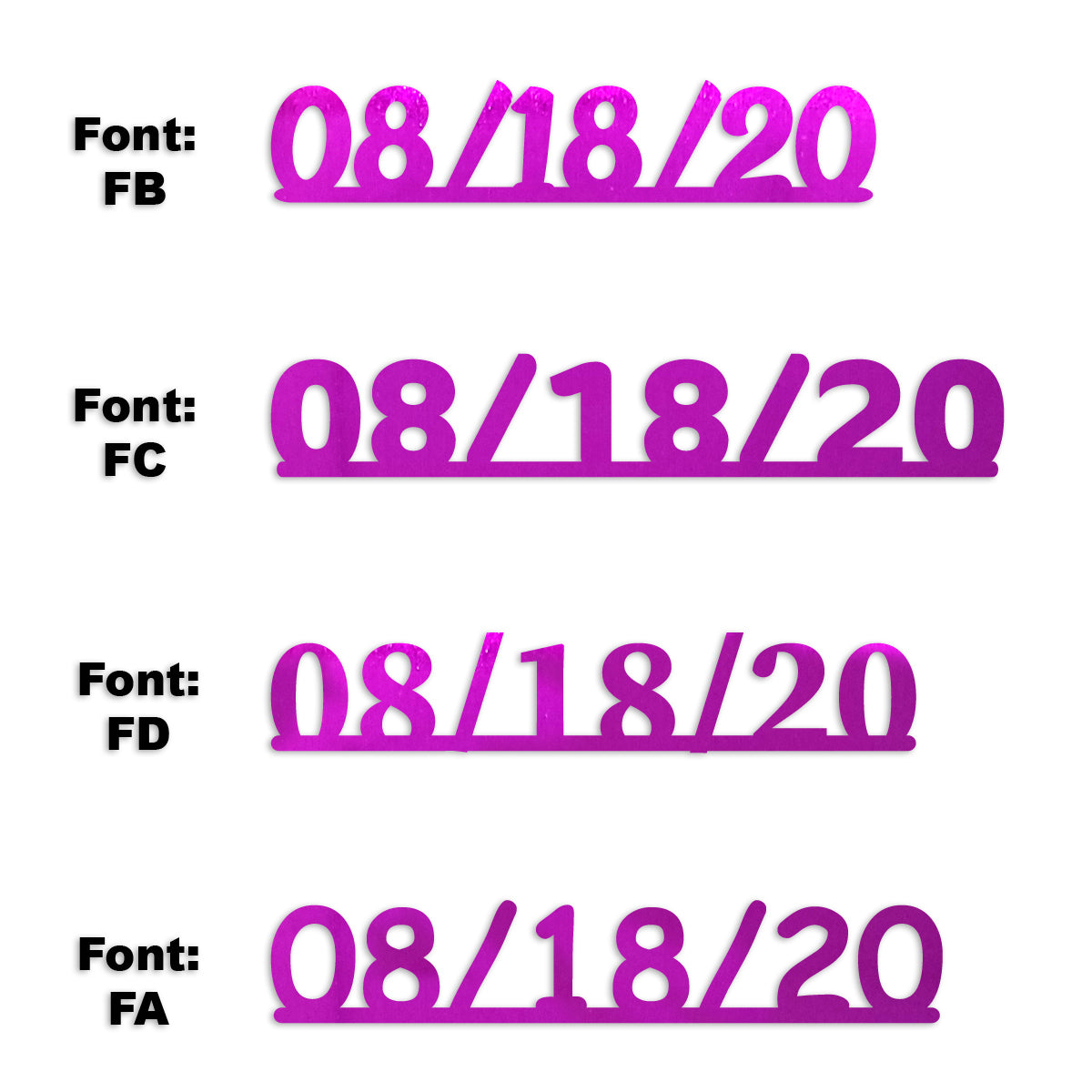 Custom-Fetti Date - 08/18/24 or 08/18/25  Fuchsia