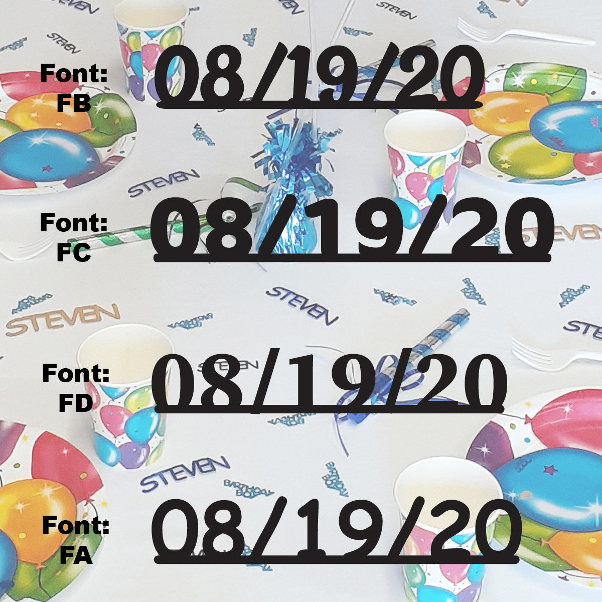 Custom-Fetti Date - 08/19/24 or 08/19/25  Black