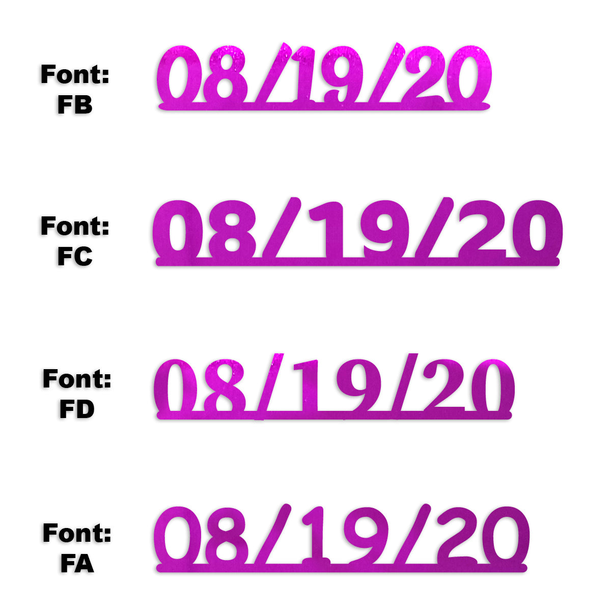 Custom-Fetti Date - 08/19/24 or 08/19/25  Fuchsia