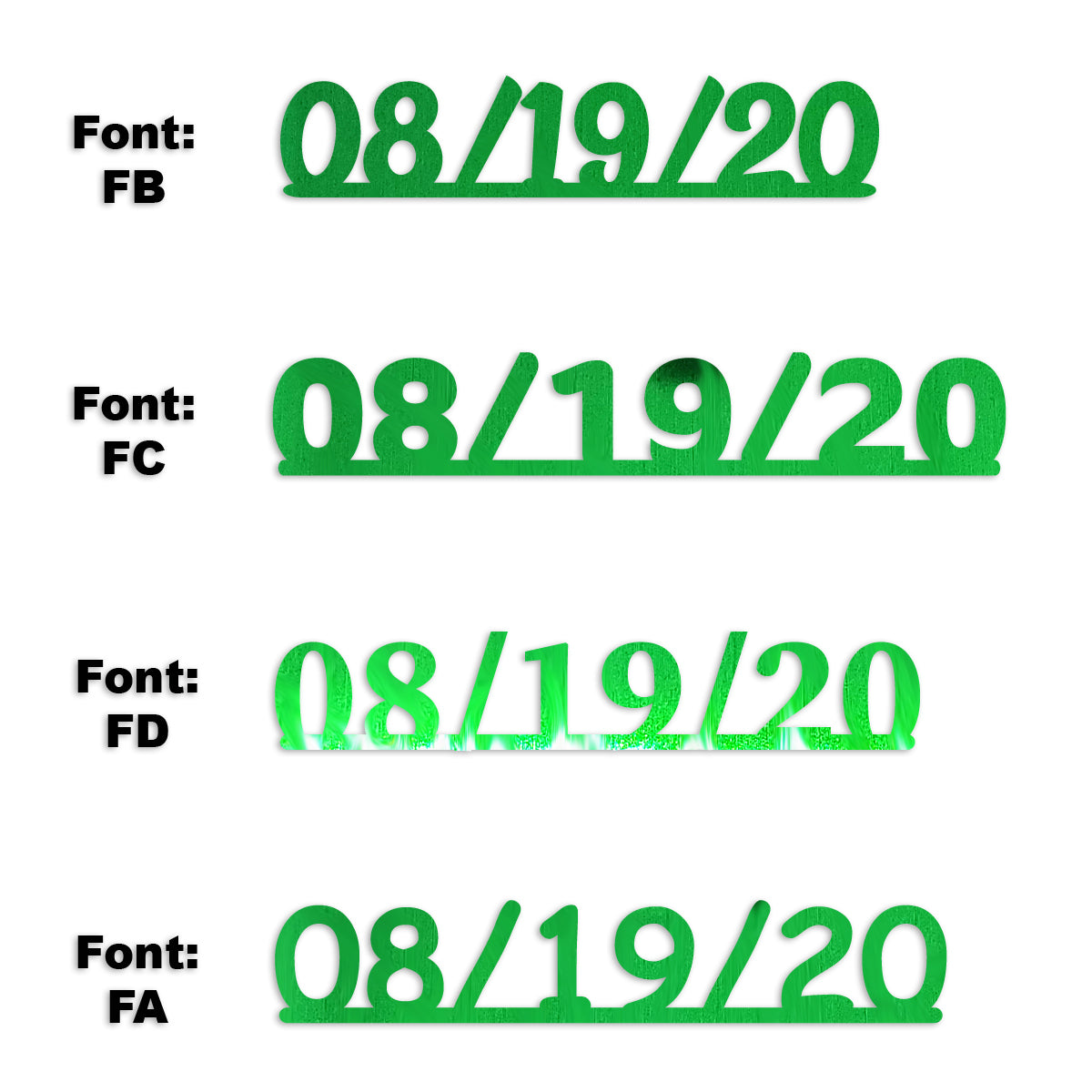Custom-Fetti Date - 08/19/24 or 08/19/25  Green