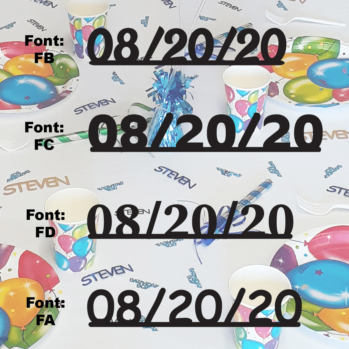 Custom-Fetti Date - 08/20/24 or 08/20/25  Black