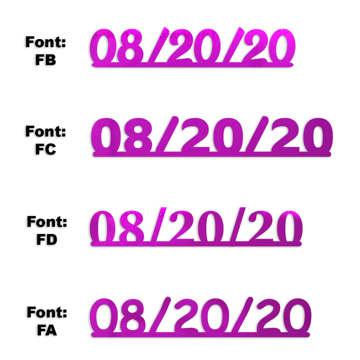 Custom-Fetti Date - 08/20/24 or 08/20/25  Fuchsia