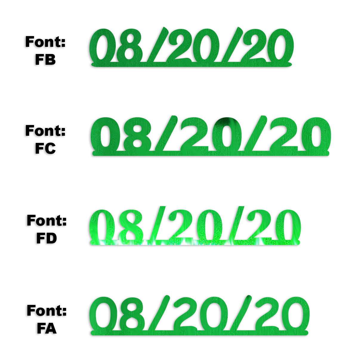 Custom-Fetti Date - 08/20/24 or 08/20/25  Green