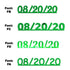 Custom-Fetti Date - 08/20/24 or 08/20/25  Green