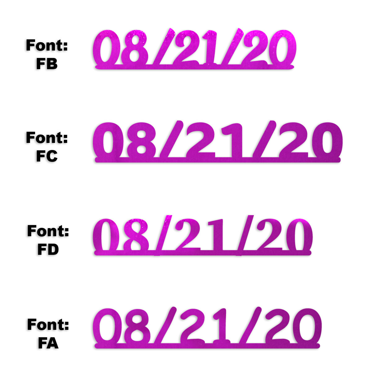 Custom-Fetti Date - 08/21/24 or 08/21/25  Fuchsia