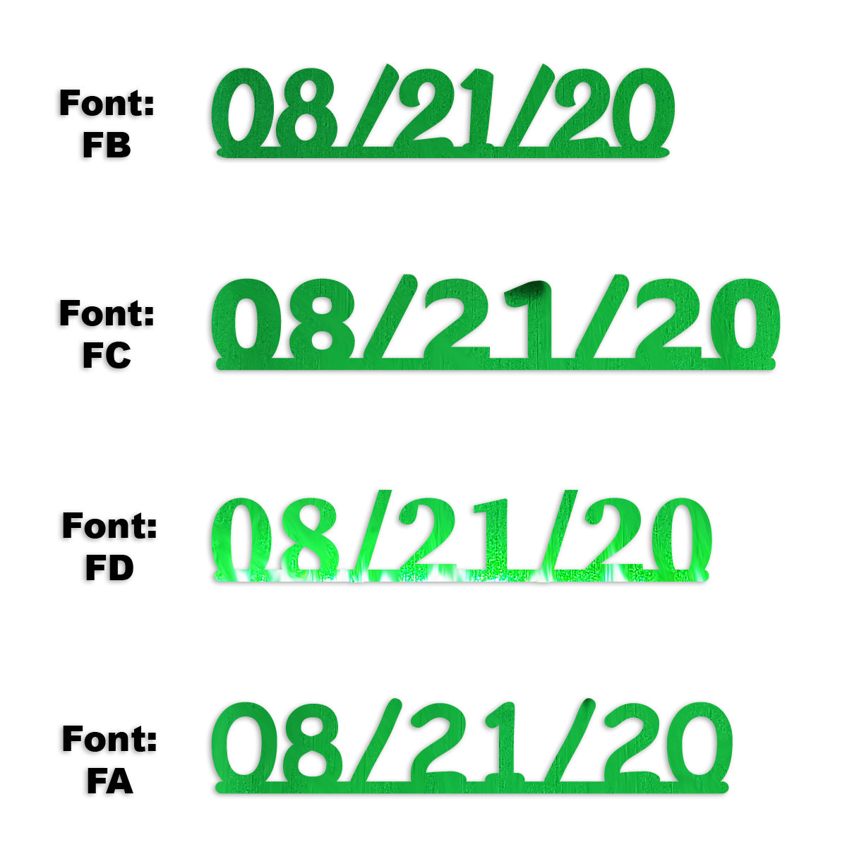 Custom-Fetti Date - 08/21/24 or 08/21/25  Green