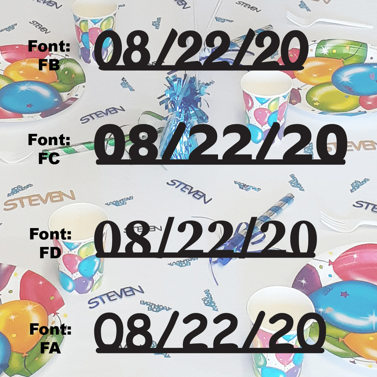 Custom-Fetti Date - 08/22/24 or 08/22/25  Black