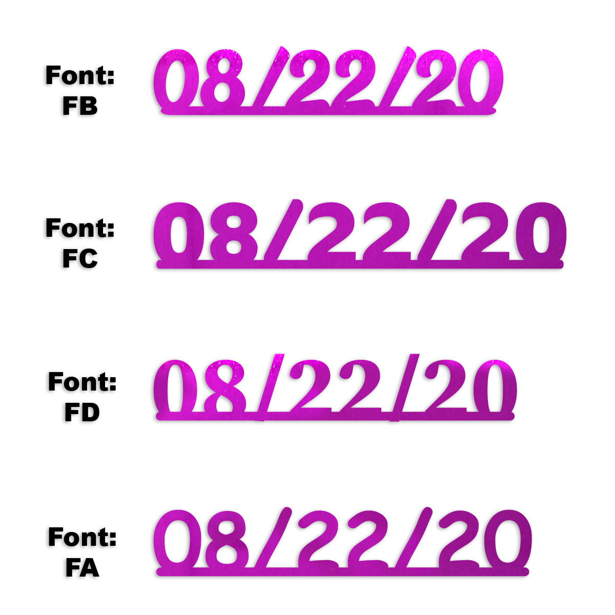 Custom-Fetti Date - 08/22/24 or 08/22/25  Fuchsia