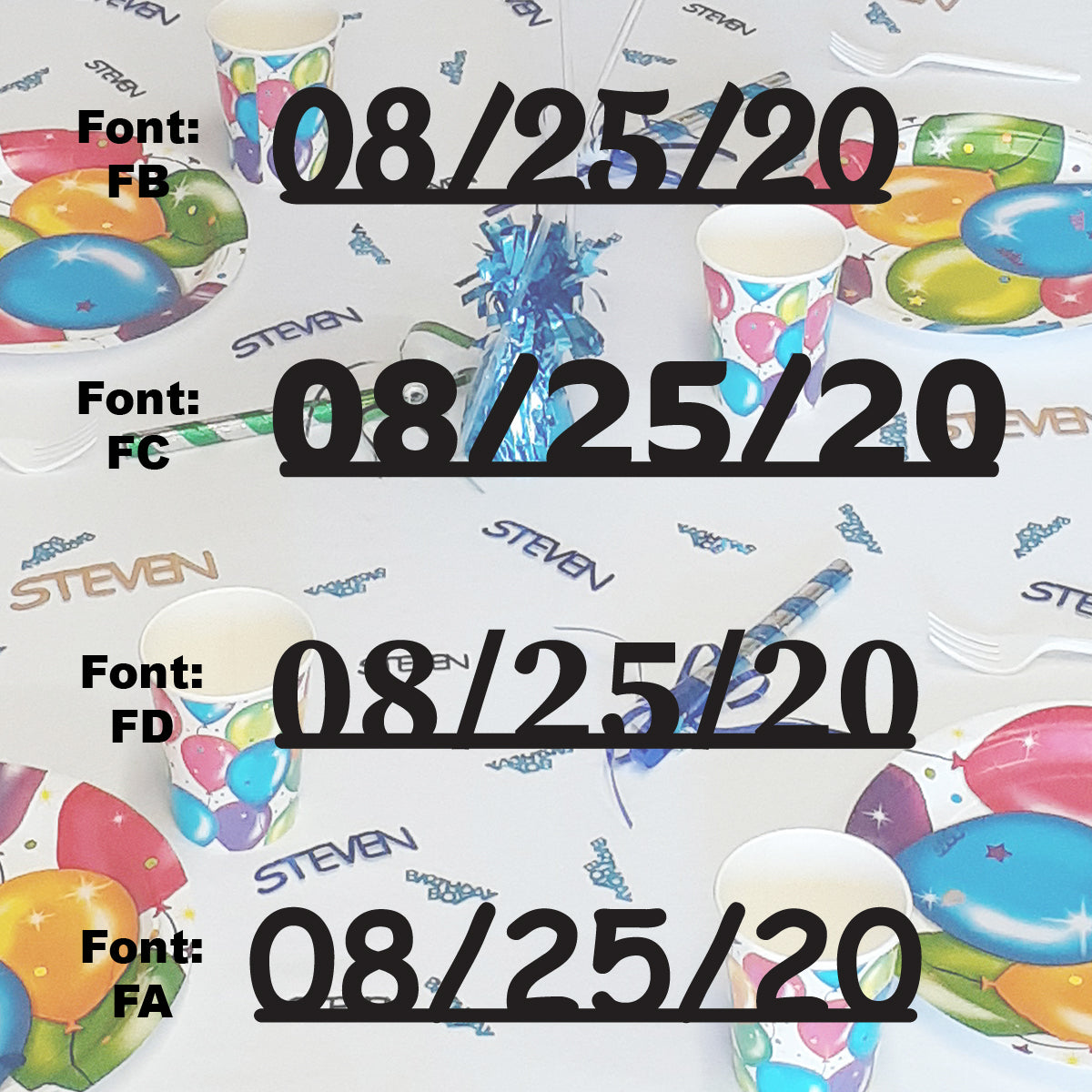 Custom-Fetti Date - 08/25/24 or 08/25/25  Black