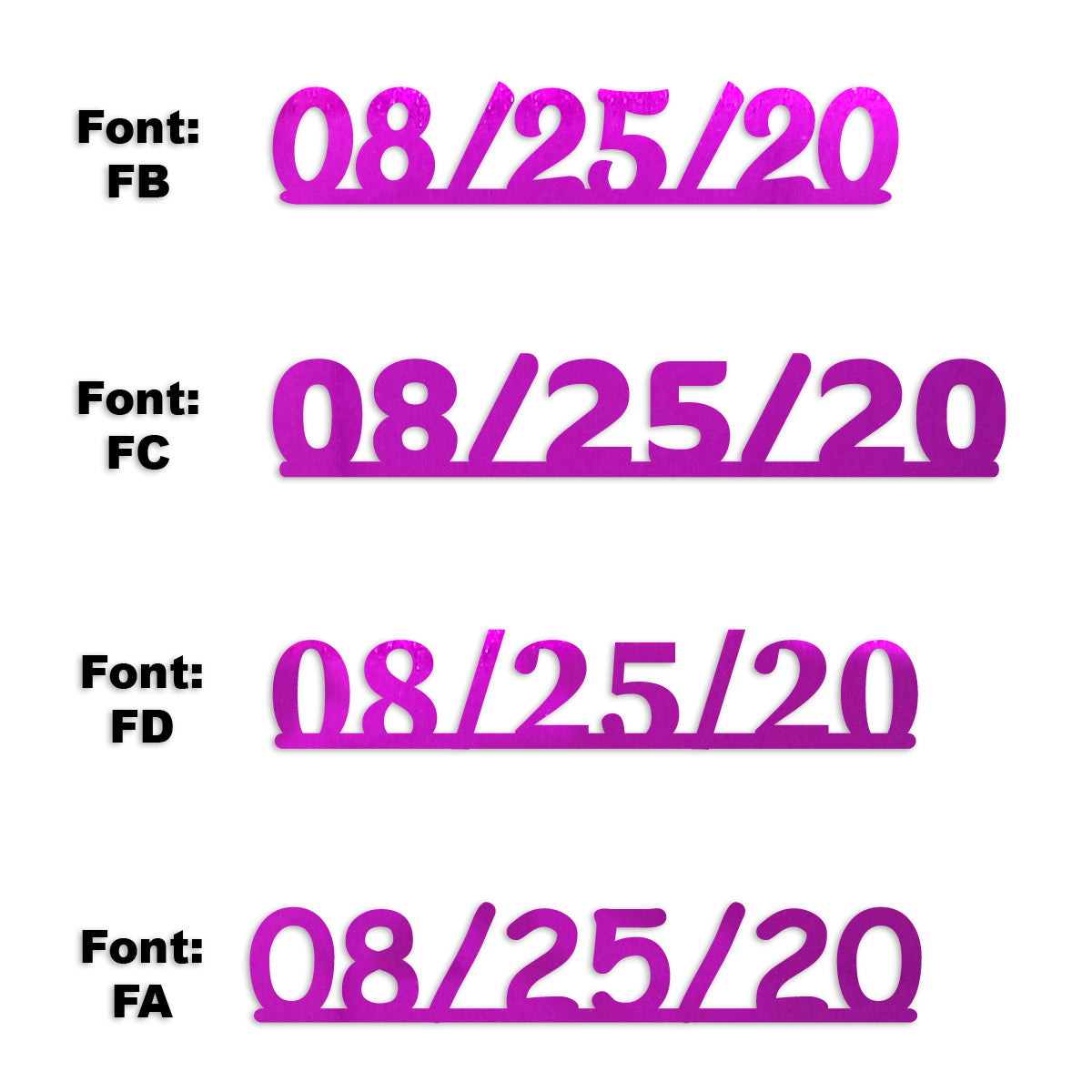 Custom-Fetti Date - 08/25/24 or 08/25/25  Fuchsia