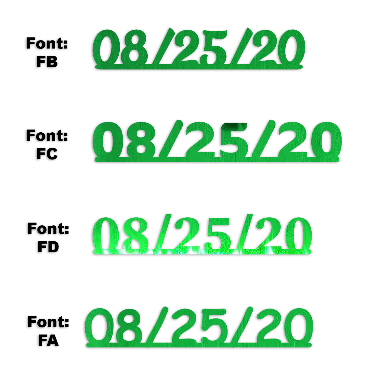 Custom-Fetti Date - 08/25/24 or 08/25/25  Green