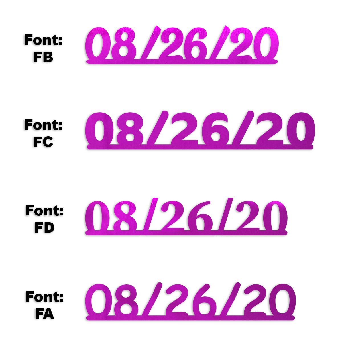 Custom-Fetti Date - 08/26/24 or 08/26/25  Fuchsia