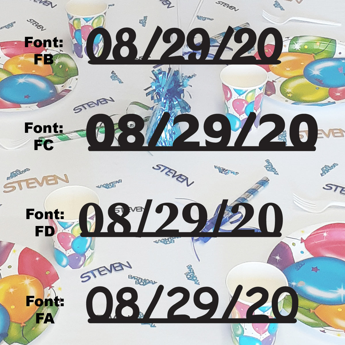 Custom-Fetti Date - 08/29/24 or 08/29/25  Black