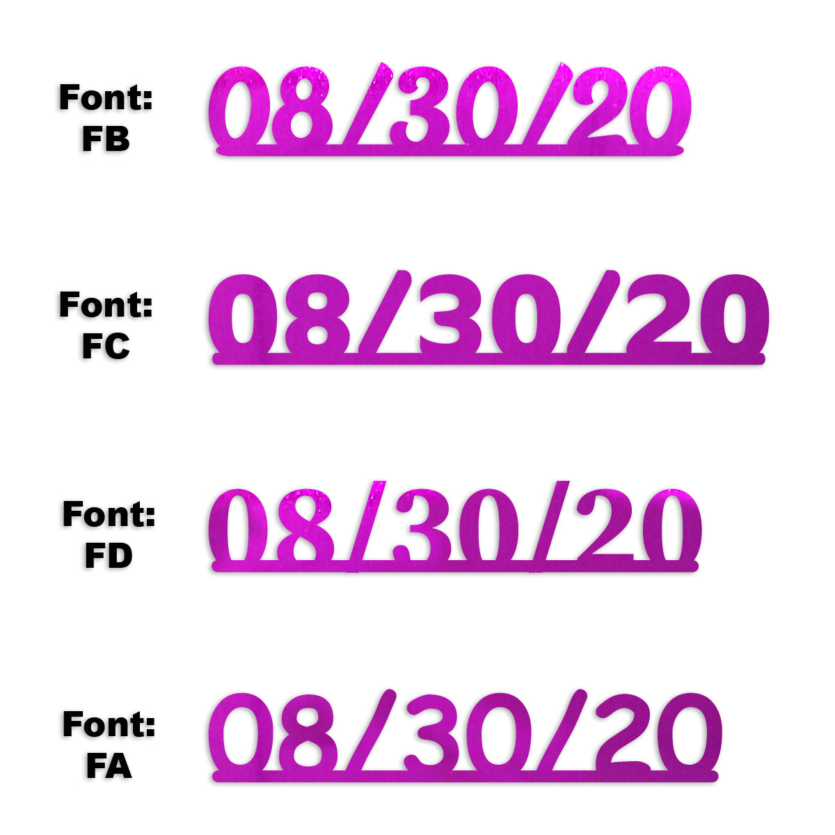 Custom-Fetti Date - 08/30/24 or 08/30/25  Fuchsia