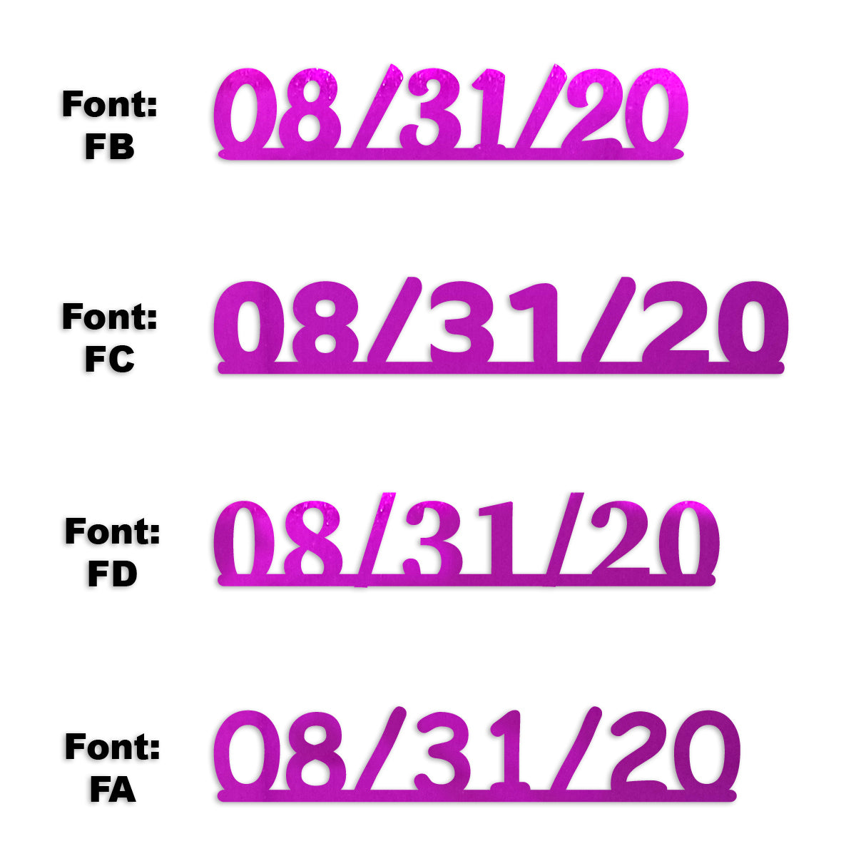 Custom-Fetti Date - 08/31/24 or 08/31/25  Fuchsia