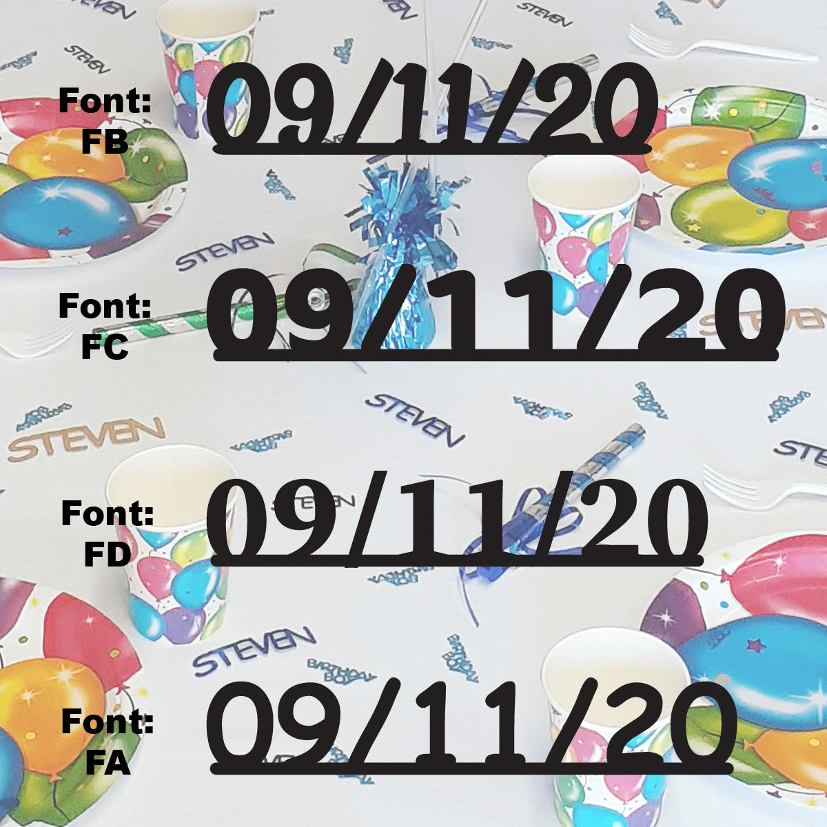 Custom-Fetti Date - 09/11/24 or 09/11/25  Black