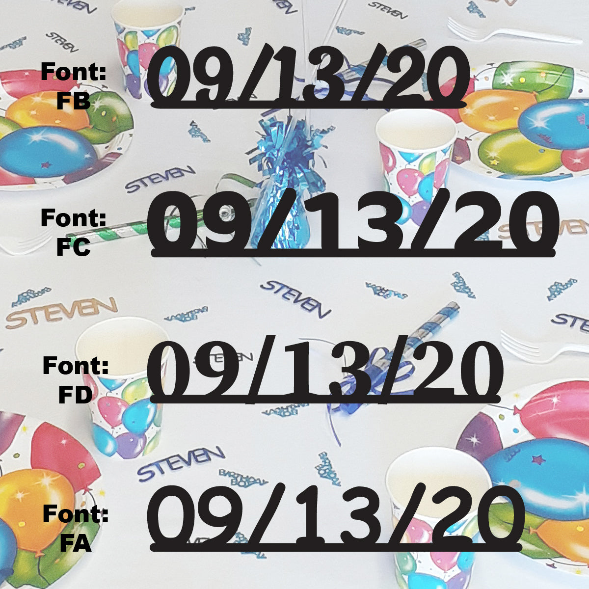 Custom-Fetti Date - 09/13/24 or 09/13/25  Black