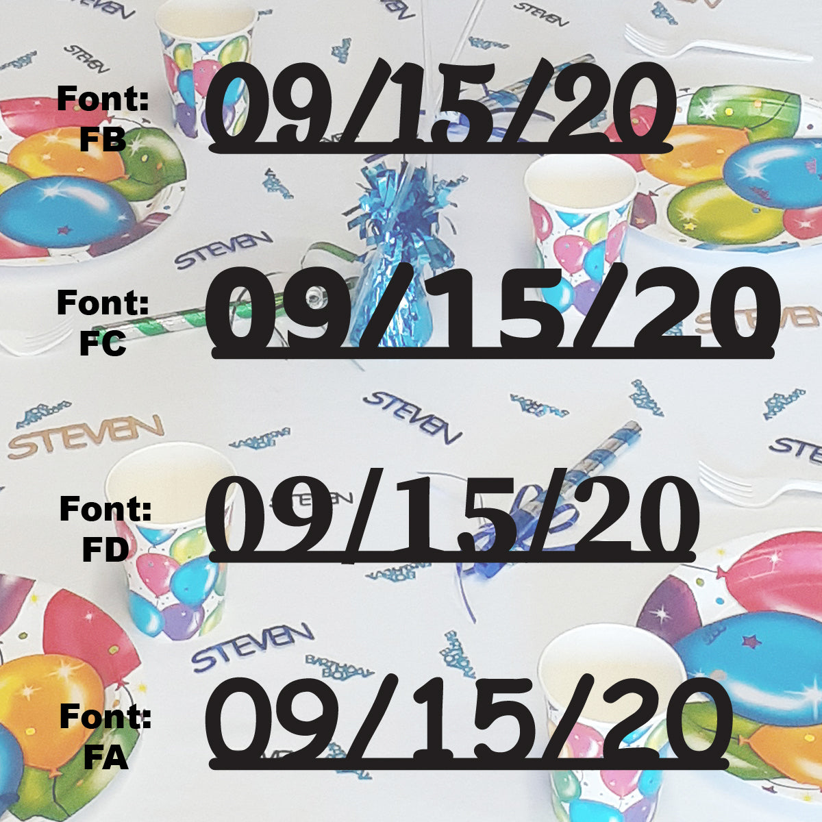 Custom-Fetti Date - 09/15/24 or 09/15/25  Black