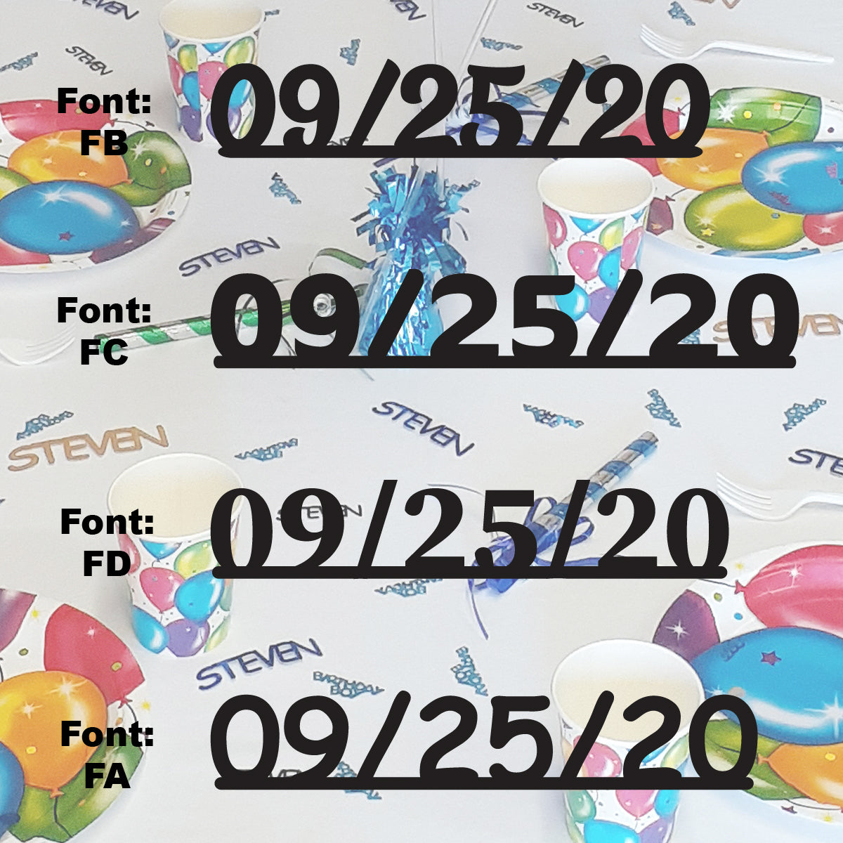 Custom-Fetti Date - 09/25/24 or 09/25/25  Black