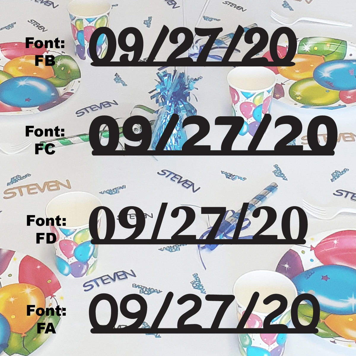 Custom-Fetti Date - 09/27/24 or 09/27/25  Black