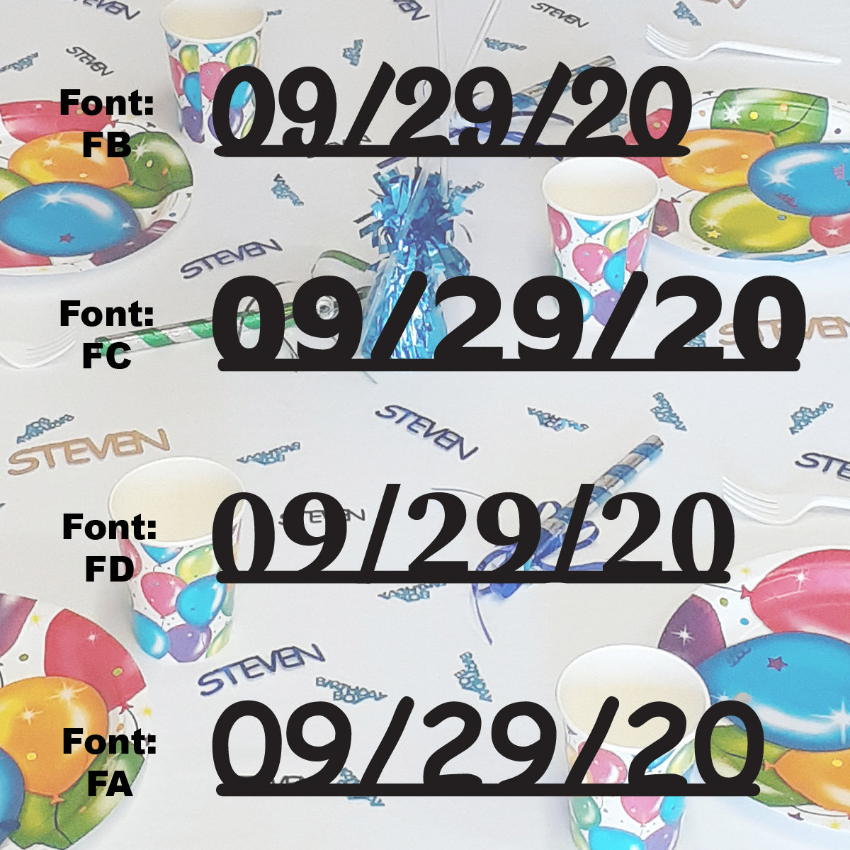 Custom-Fetti Date - 09/29/24 or 09/29/25  Black