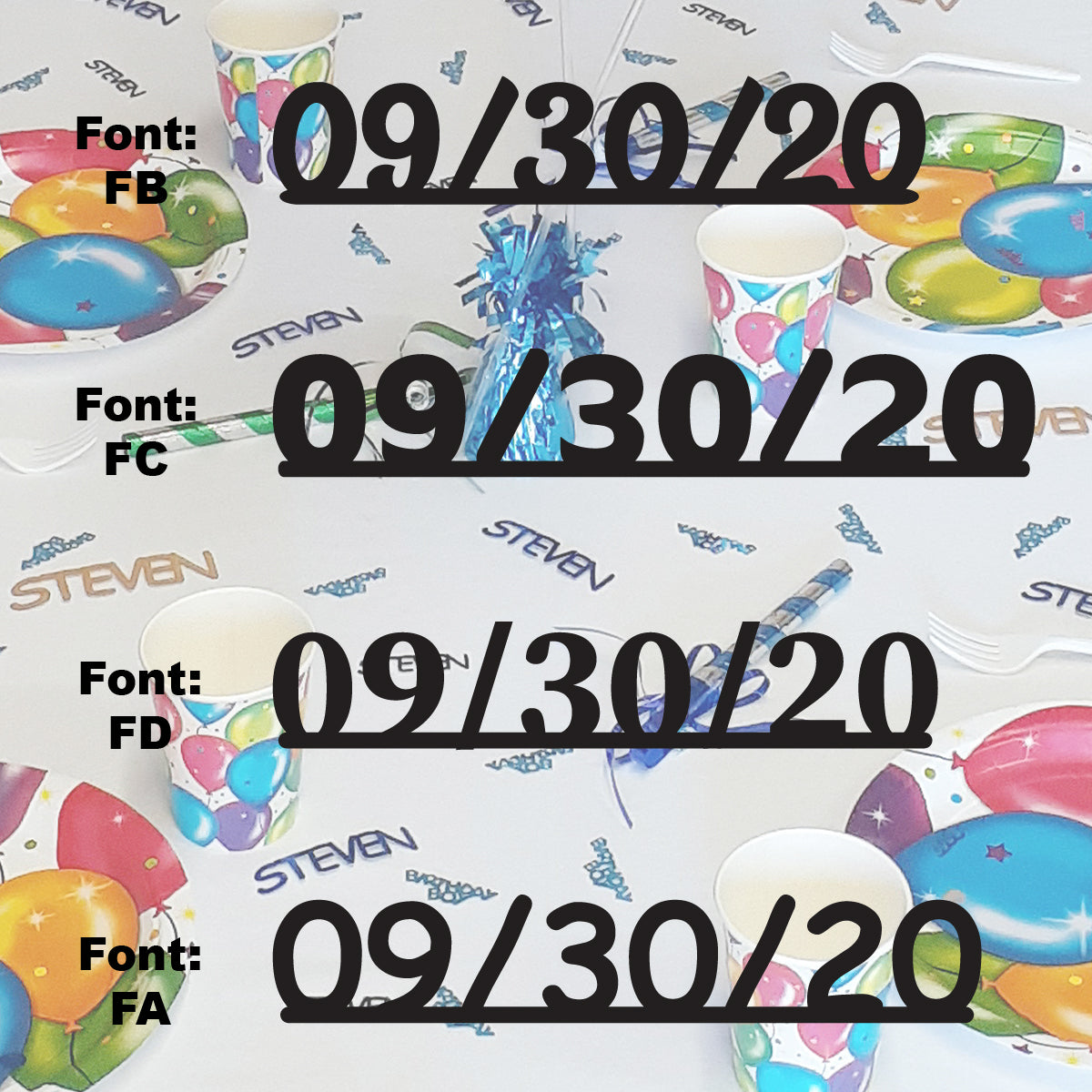 Custom-Fetti Date - 09/30/24 or 09/30/25  Black