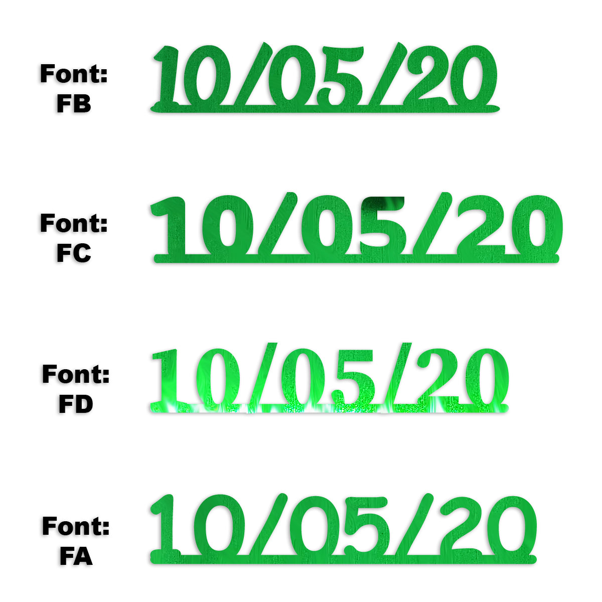 Custom-Fetti Date - 10/05/24 or 10/05/25  Green