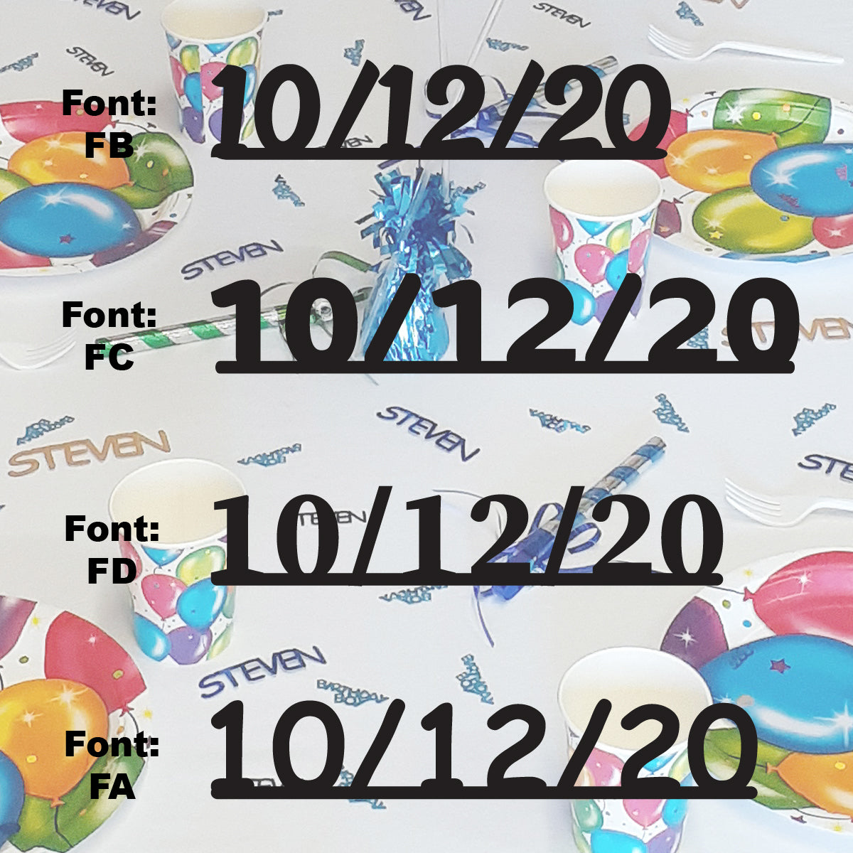 Custom-Fetti Date - 10/12/24 or 10/12/25  Black