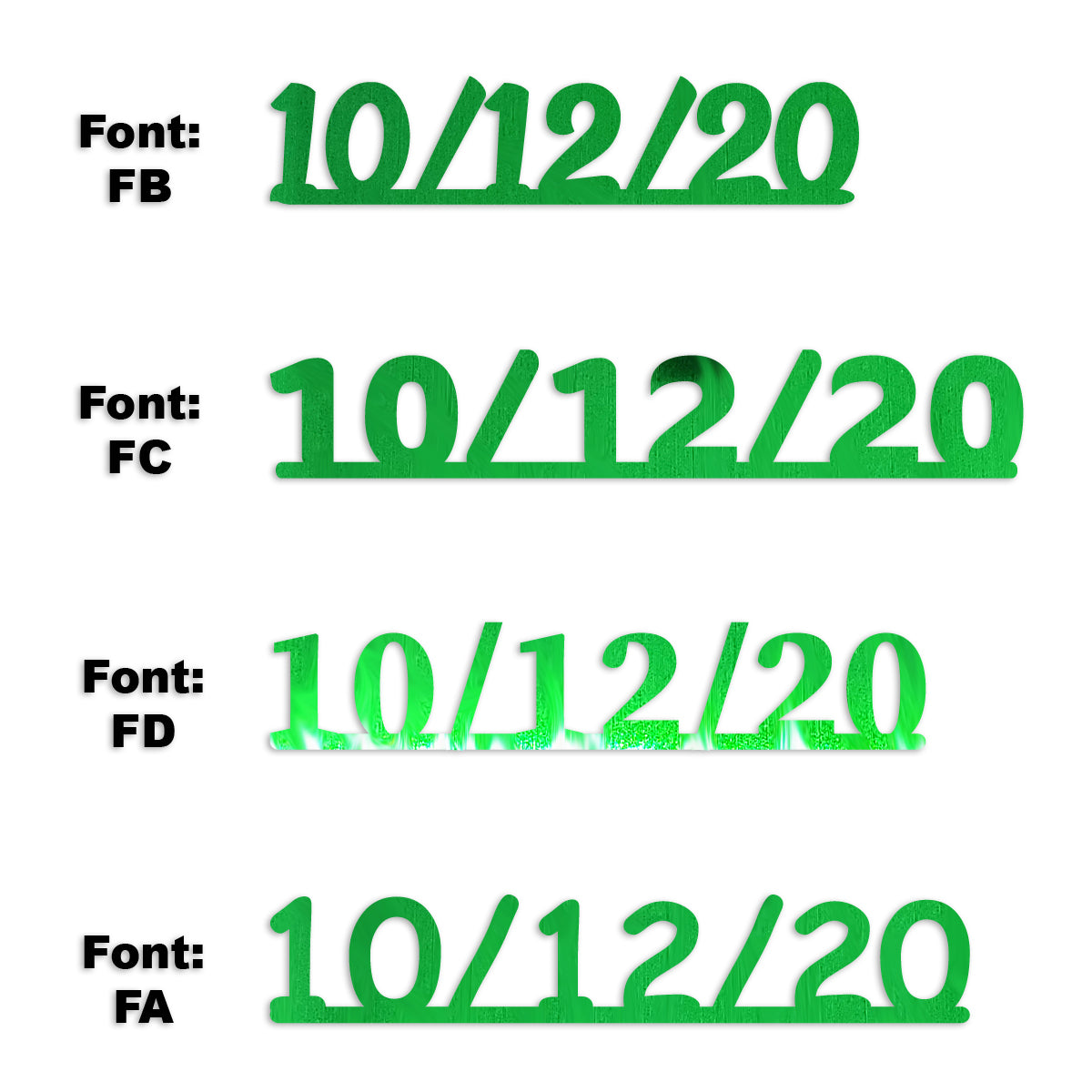 Custom-Fetti Date - 10/12/24 or 10/12/25  Green